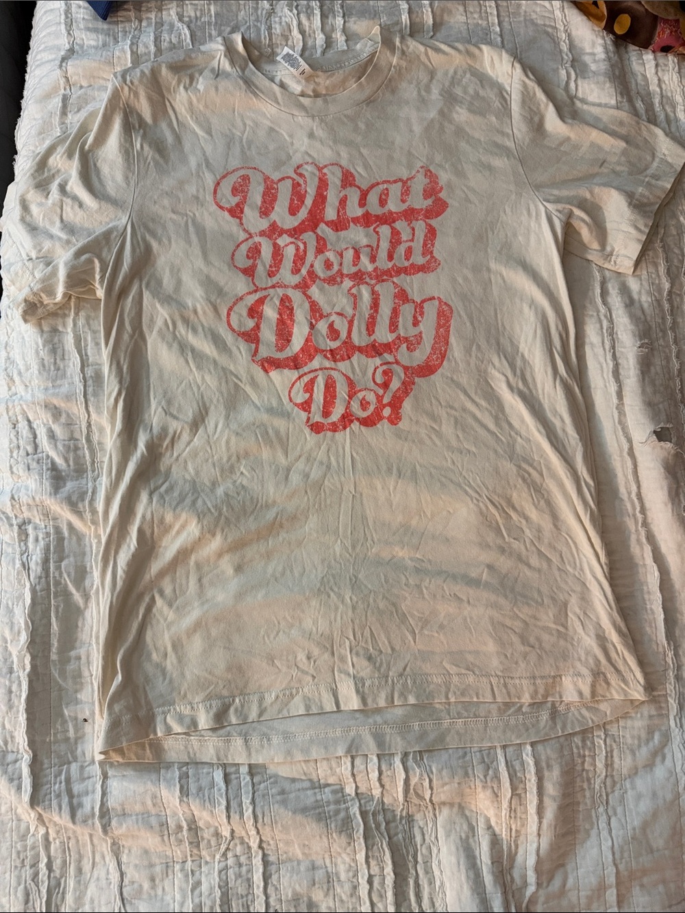 "What Would Dolly Do?" Cream Graphic T-Shirt